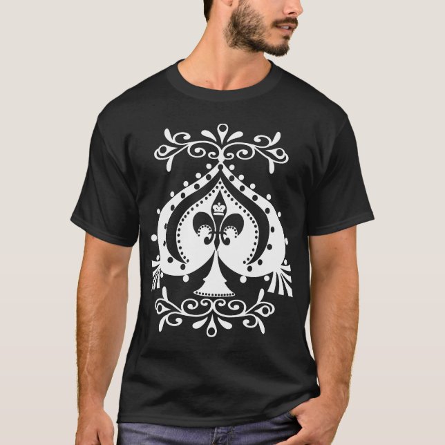 Ornate Spade Transparent1 T-Shirt (Front)