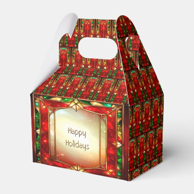 Ornate Stained Glass Favour Box (Front Side)