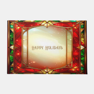 Ornate Stained Glass Holiday Doormat