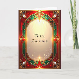 Ornate Stained Glass Pattern Holiday Card