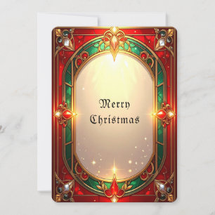 Ornate Stained Glass Pattern Holiday Card
