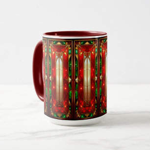 Ornate Stained Glass Pattern Holiday Mug