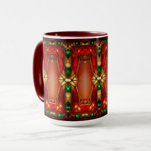Ornate Stained Glass Pattern Holiday Mug