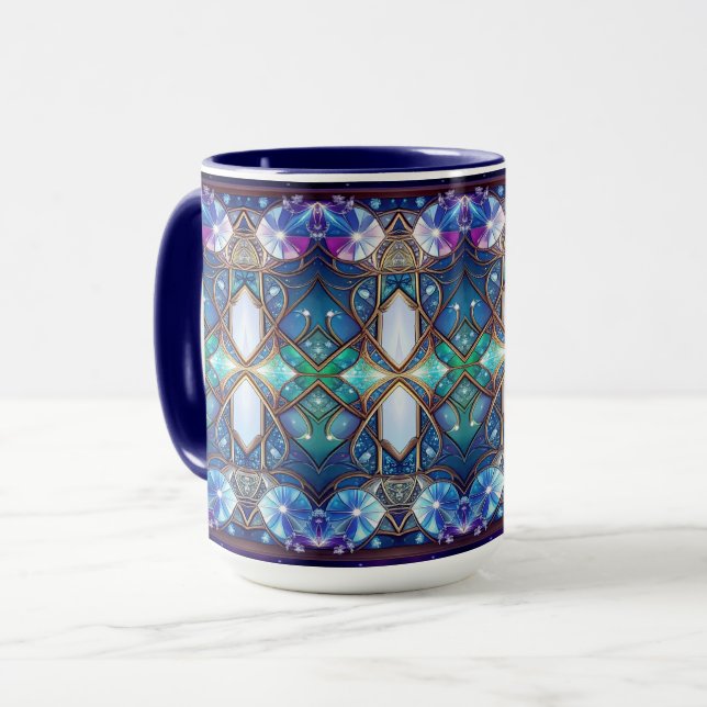 Ornate Stained Glass Pattern Mug (Front Left)