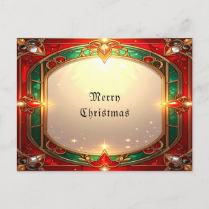 Ornate Stained Glass Pattern Postcard