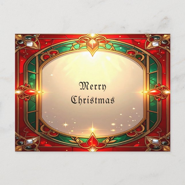 Ornate Stained Glass Pattern Postcard (Front)