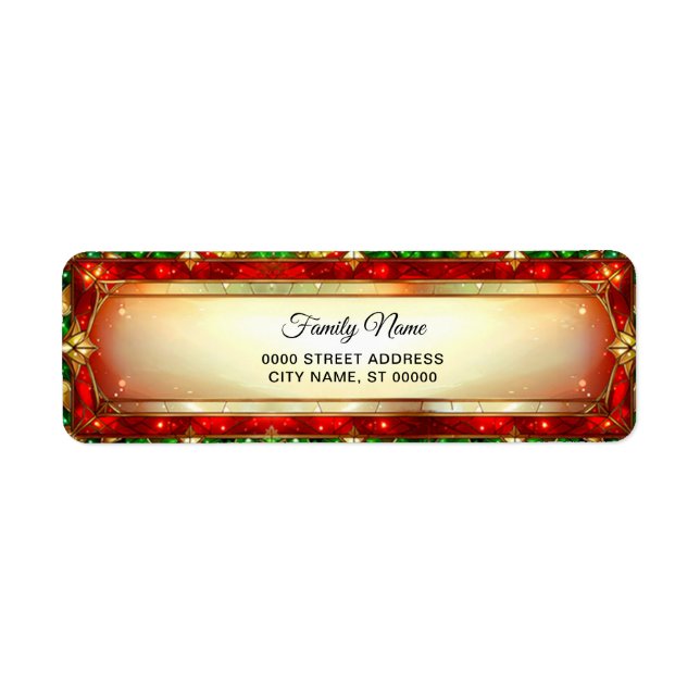 Ornate Stained Glass Pattern Return Address Label (Front)