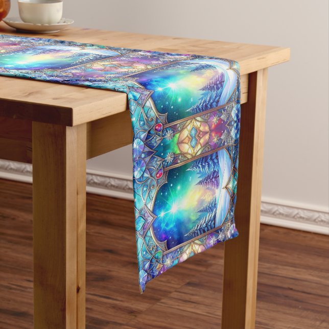 Ornate Stained Glass Pattern Table Runner (In Situ)