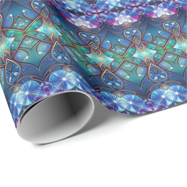 Ornate Stained Glass Pattern Wrapping Paper (Roll Corner)