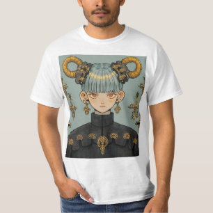 Ornate Steampunk Fantasy Anime Girl T-Shirt