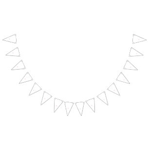 Ornate, stylised flower design in black, white, an bunting