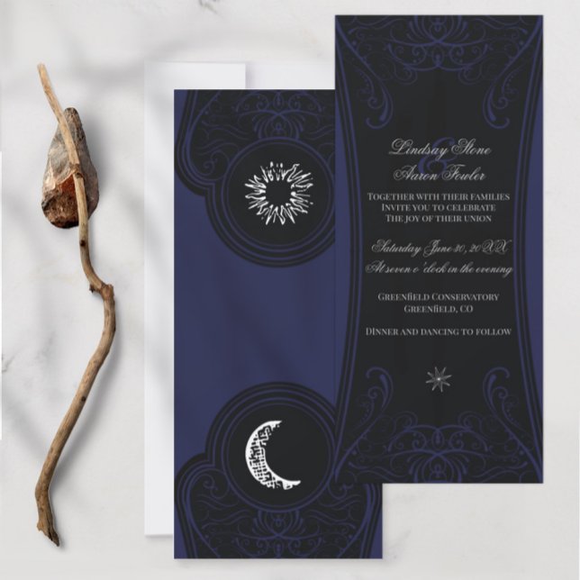 Ornate Sun and Moon Wedding Invitation (Creator Uploaded)