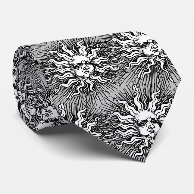 Ornate Sun Tie – Retro Celestial Luxe (Rolled)