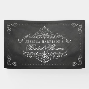 Ornate Swirl Chalkboard Bridal Shower Banner