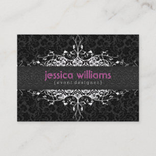 Ornate Swirls Frame In Black And White Business Card