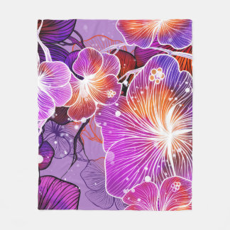 Ornate Tender Flowers Mix Pattern Fleece Blanket