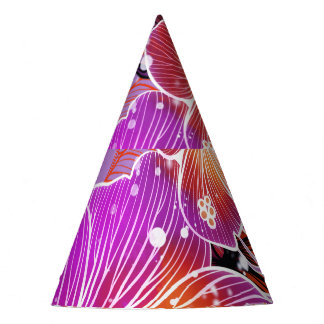 Ornate Tender Flowers Mix Pattern Party Hat