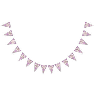 Ornate textile design featuring intricate floral p bunting