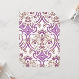 Ornate textile design featuring intricate floral p invitation