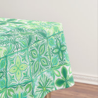 Ornate tiles in green and white