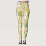 Ornate tiles in green and yellow leggings<br><div class="desc">Hand-drawn colourful tiles,  floral decorative design,  ornate tiles</div>
