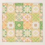 Ornate tiles in green and yellow scarf<br><div class="desc">Hand-drawn colourful tiles,  floral decorative design,  ornate tiles</div>