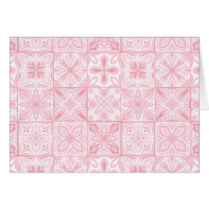 Ornate tiles in pink