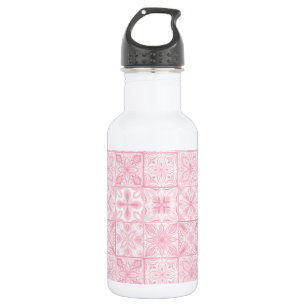 Ornate tiles in pink 532 ml water bottle
