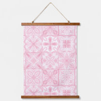 Ornate tiles in pink 