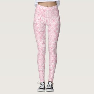 Ornate tiles in pink  leggings