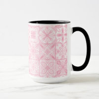 Ornate tiles in pink