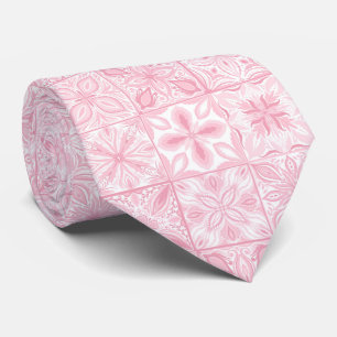 Ornate tiles in pink tie