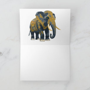 Ornate Traditional Thai Royal Elephant Art Thank You Card