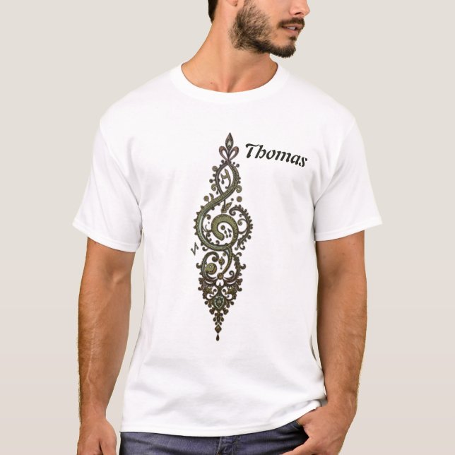 Ornate Treble Clef T-Shirt (Front)