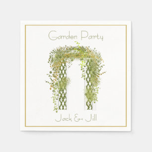 Ornate Trellis with Green and Gold Foliage Napkin