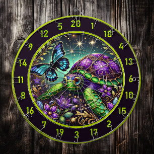 Ornate Turtle Butterfly Cosmic Lodge Art Dartboard