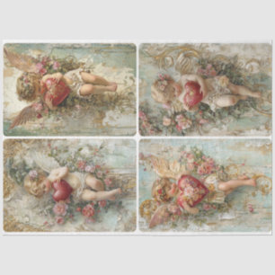 Ornate Valentine Cupids Tissue Paper