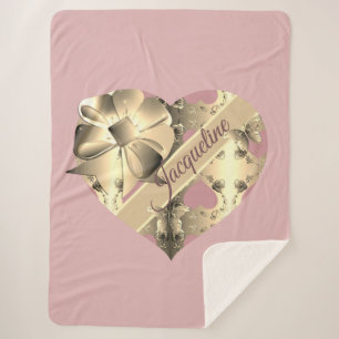 Ornate Valentine Pink Sherpa Blanket