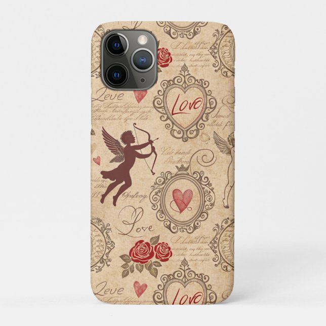 Ornate Victorian Cupid Valentine Romance Case-Mate iPhone Case (Back)