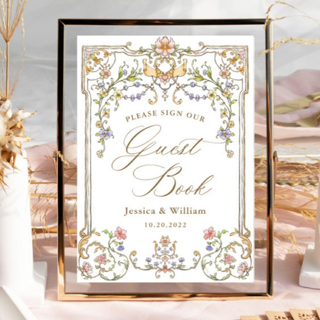 Ornate Victorian Grace Floral Guestbook Sign (Creator Uploaded)