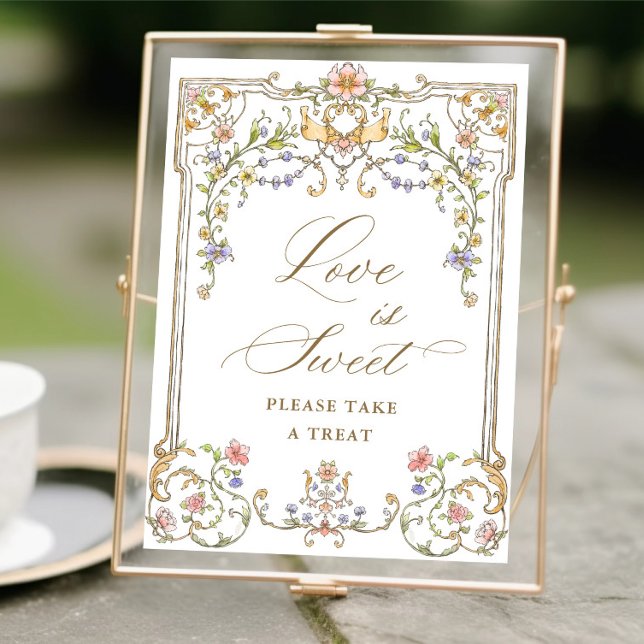 Ornate Victorian Grace Floral Love is Sweet Sign (Creator Uploaded)