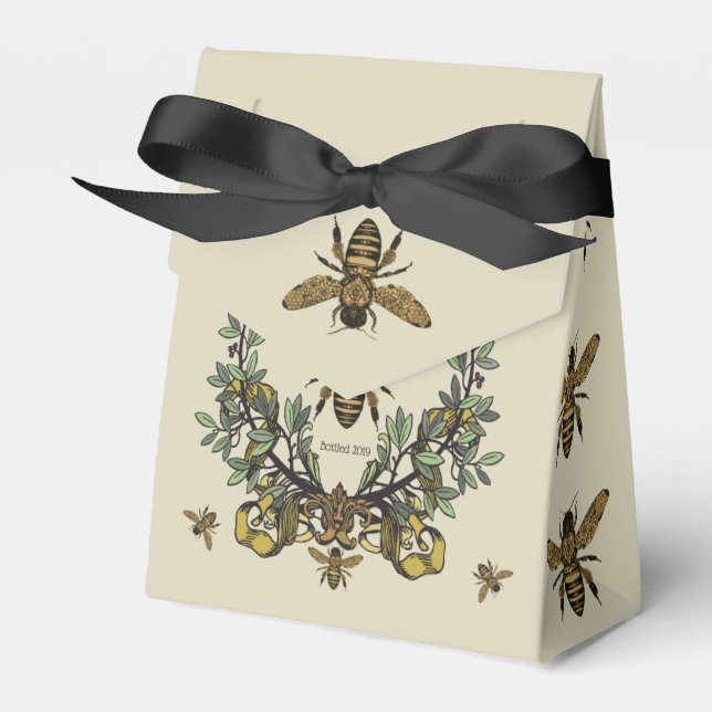Ornate Victorian Honey Personalise Favour Box (Front Side)