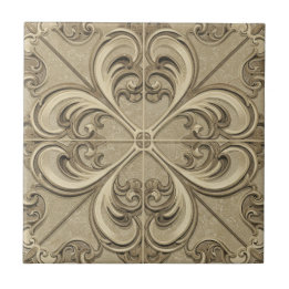 Ornate Victorian Motif Design Ceramic Tile