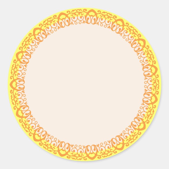 Ornate Vine Border Blank Template Label (Front)