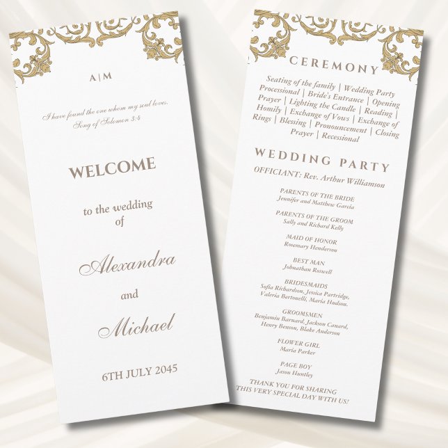 Ornate Vintage Baroque Christian Wedding Program (Creator Uploaded)
