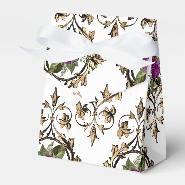 Ornate Vintage Baroque Floral Favour Box (Front Side)