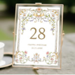 Ornate Vintage Frame Bohemian Flowers Wedding Table Number<br><div class="desc">For further customisation,  please click the "Personalise this template",  then "Edit using Design Tool". Stylish editable easy to use wedding templates,  more items available in the store (invitations,  rsvp,  thank you cards,  stationery & decor). If you need help or matching items,  please contact me.</div>