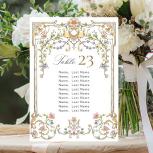 Ornate Vintage Frame Bohemian Seating Chart Card