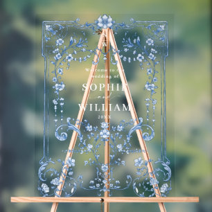 Ornate Vintage Frame Bohemian WELCOME Wedding Acrylic Sign
