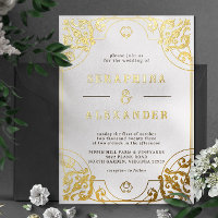 Ornate Vintage Frame | Gold and White Wedding Real